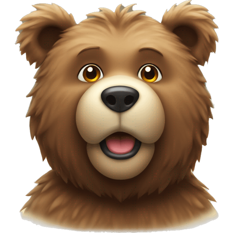 Furry brown bear sunny beach emoji