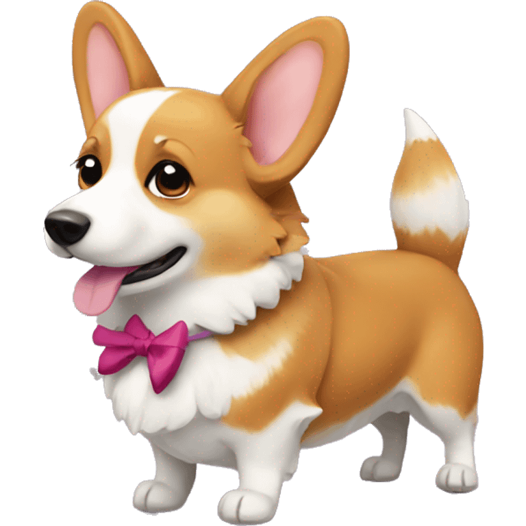 corgi with a bow emoji