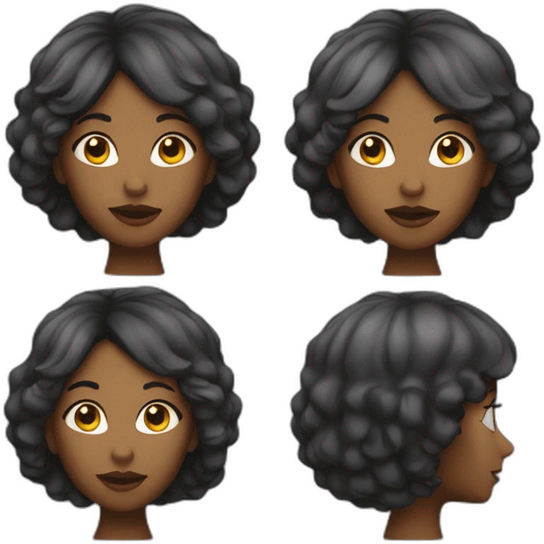 black woman with a wig emoji