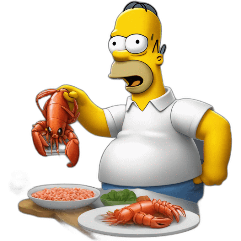 Homer simpson en train de manger un homard emoji