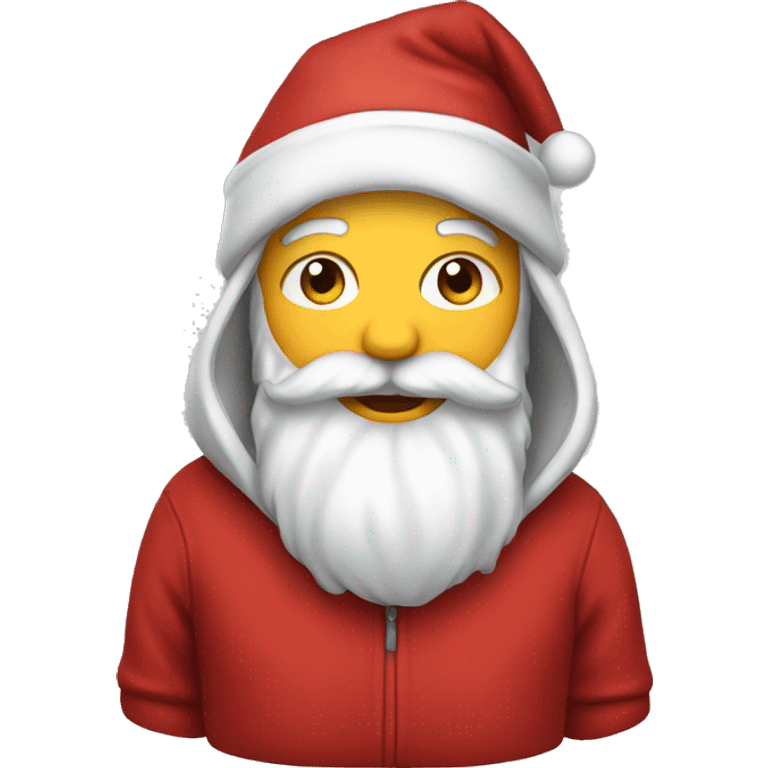 Santa wearing hoodie emoji