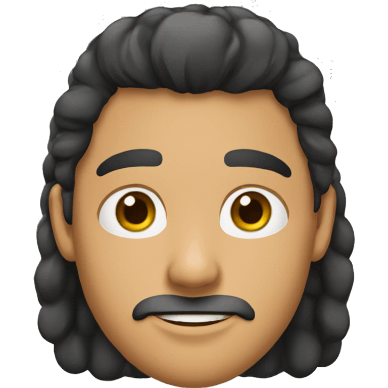 Moreno, pelo negro, ojos negros, cabello mediano, peruano emoji