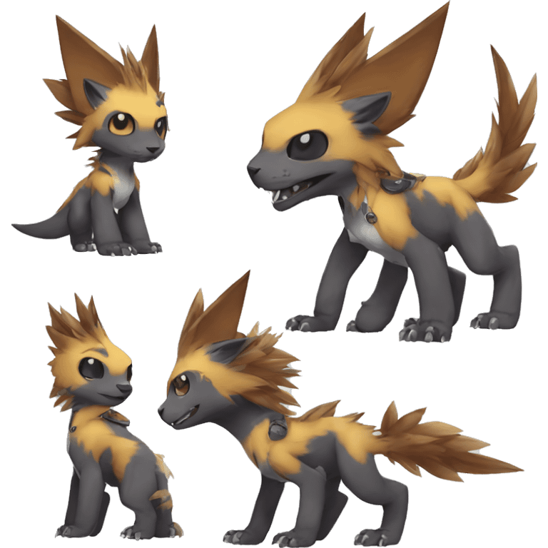 cute cool edgy sharp punk Digimon-Fakemon-animal full body emoji