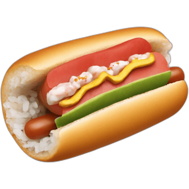 Hot dog sushi emoji