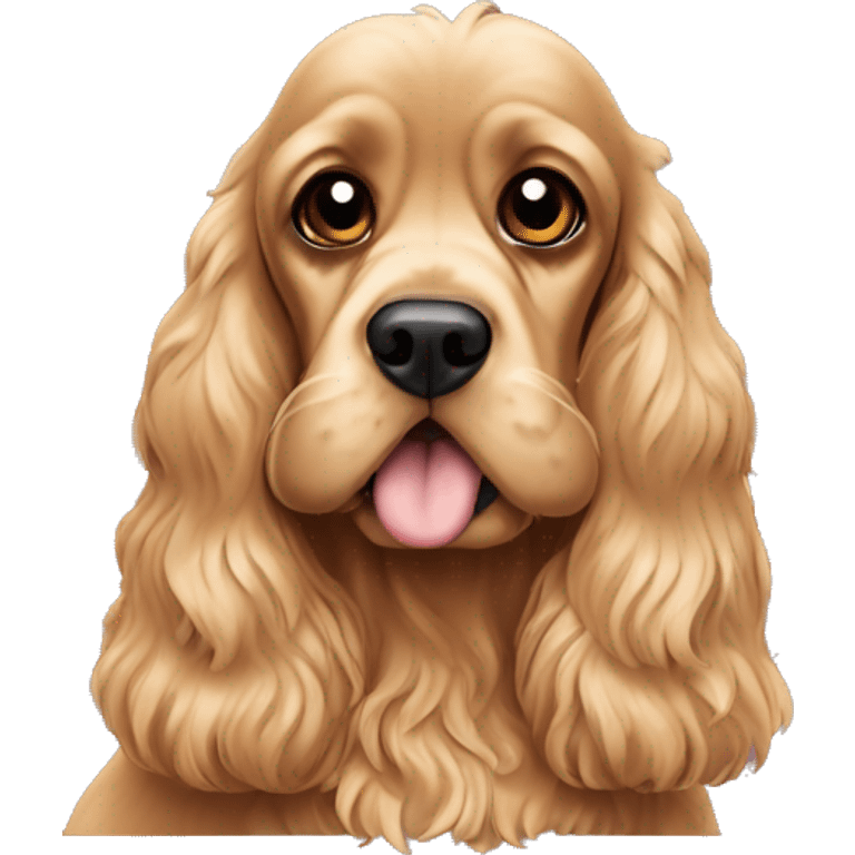 Pies Cocker spaniel z kapturem emoji