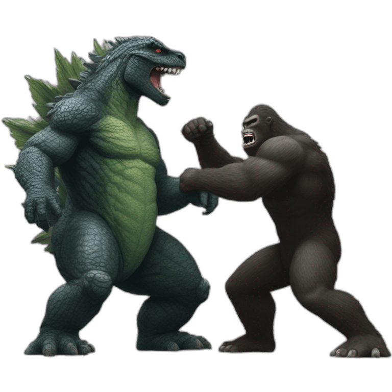 Godzilla fighting king kong emoji