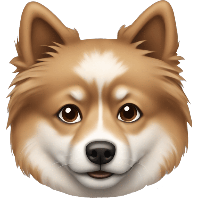 Brown finnisch Lapphund with dark brown spots on his face emoji