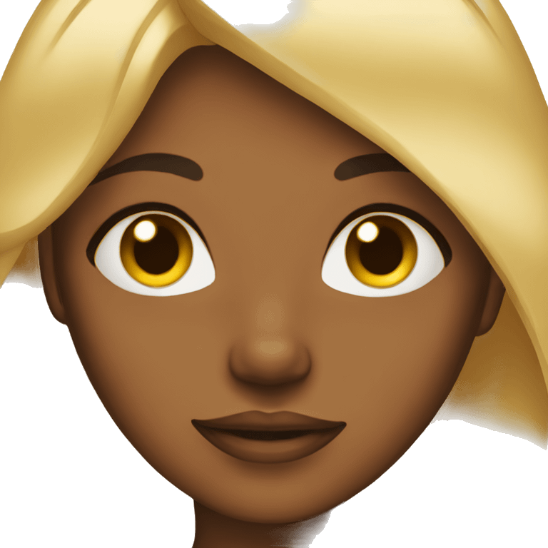 brown skin girl with blonde hair  emoji