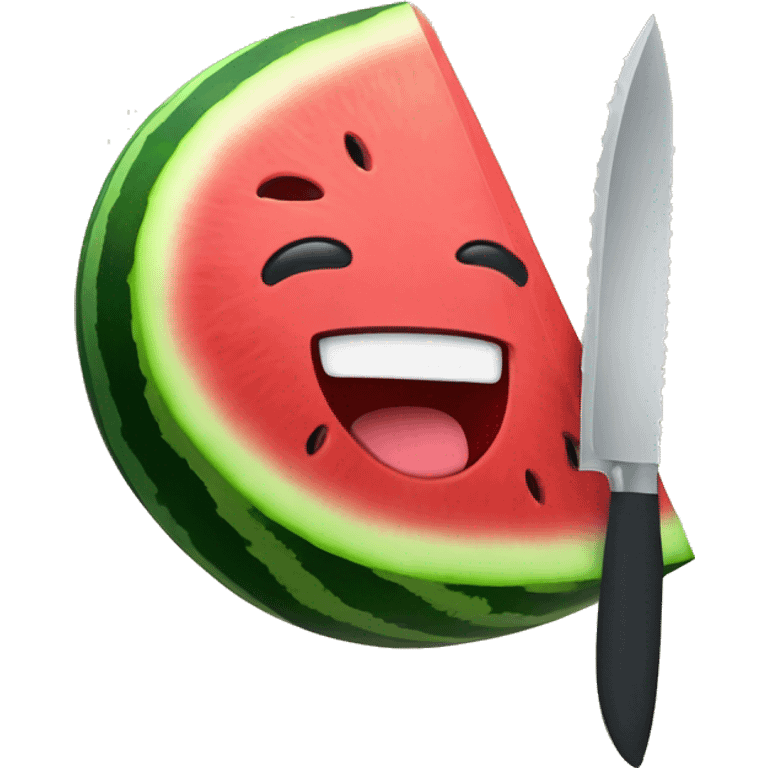 watermelon with knif emoji