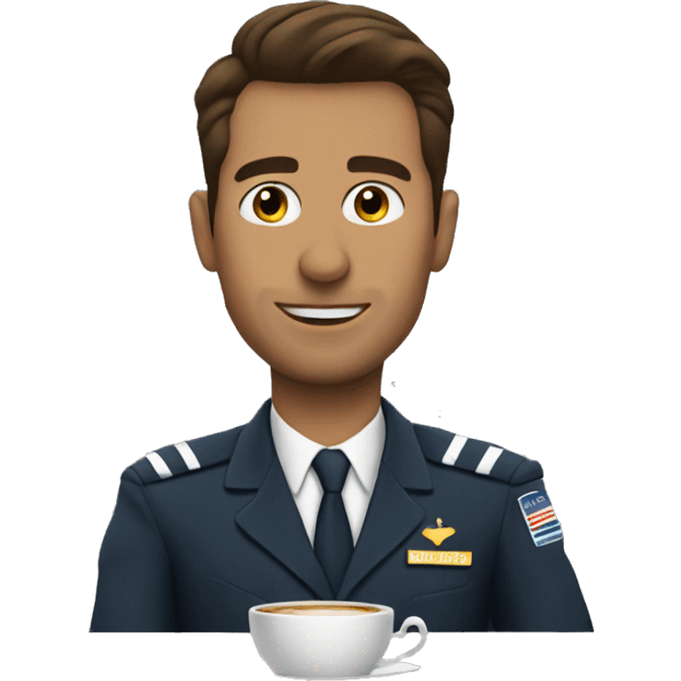 Pilot having coffee emoji