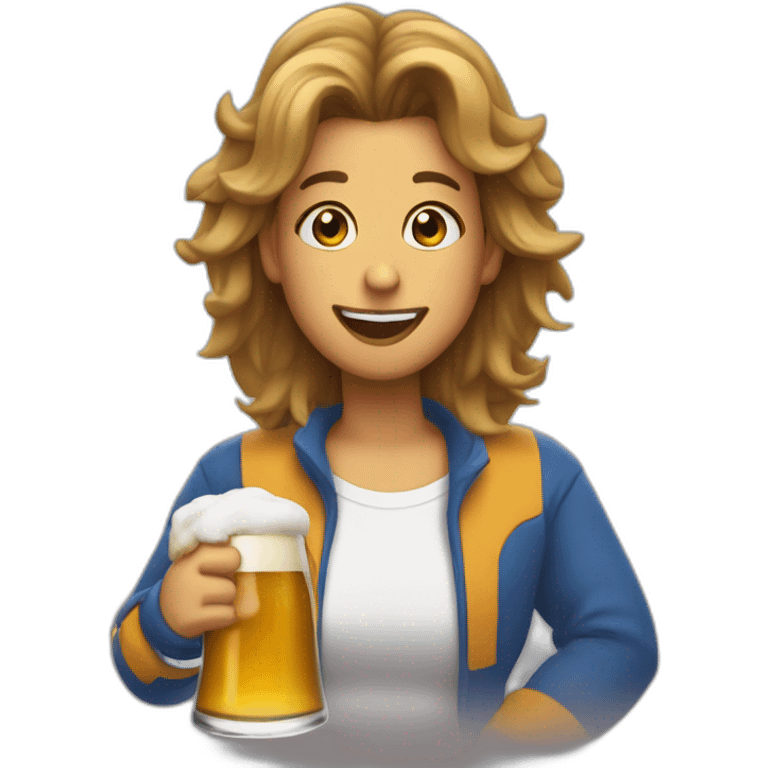 Hoda qui boit une biere emoji