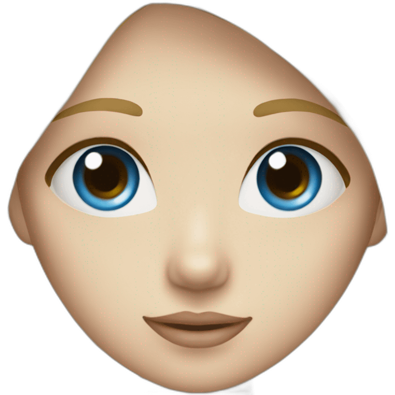 A girl with a blue eyes and a blonde hair and a white skin emoji