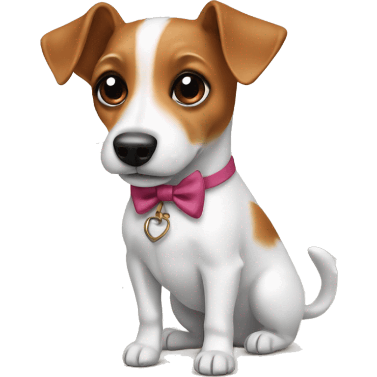 jack russell with bow emoji