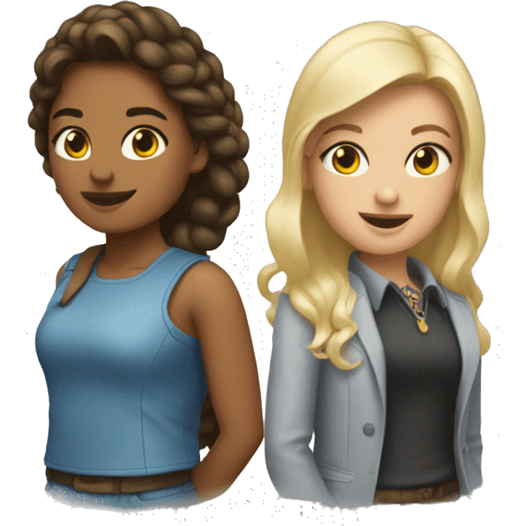 dos chicas abrazadas  emoji