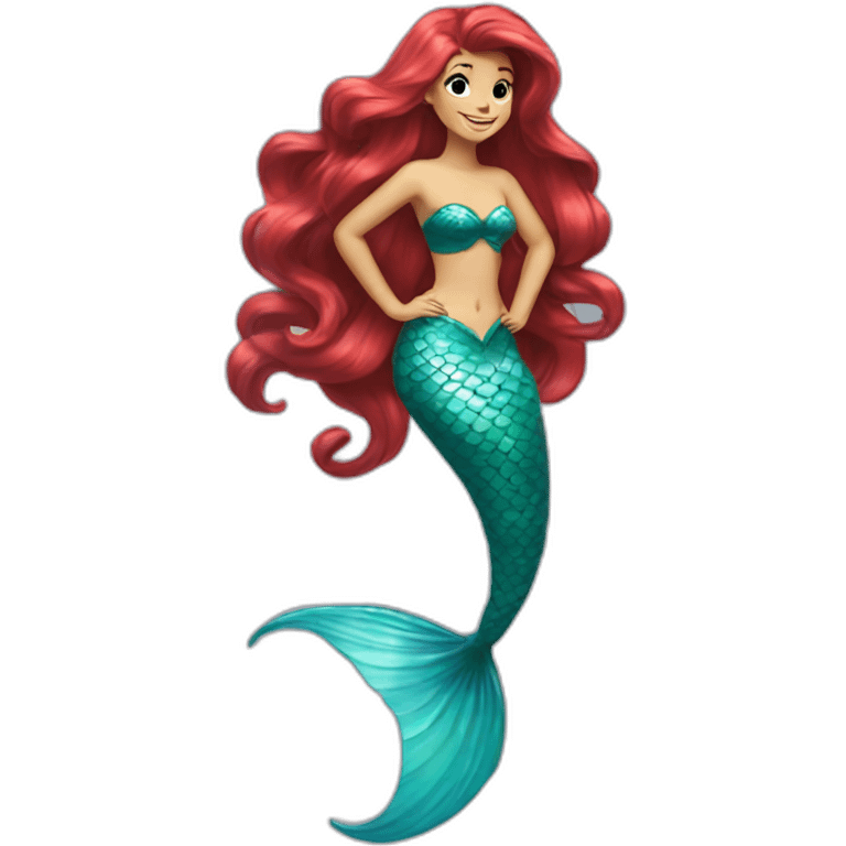 Ariel Disney with her mermaid tail and beautiful hair emoji