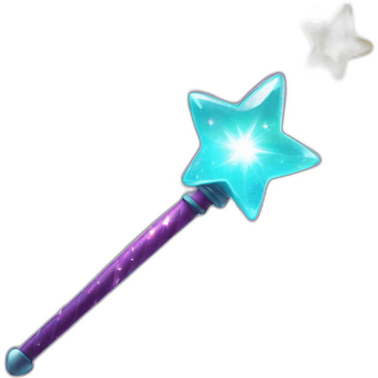 glowing magic wand with magic sparkles emoji