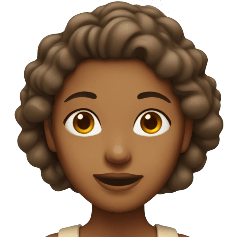 brown woman with vanilla glazing on her face emoji