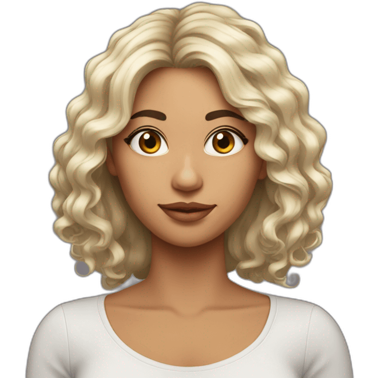 mulher morena de cabelo cumprido emoji