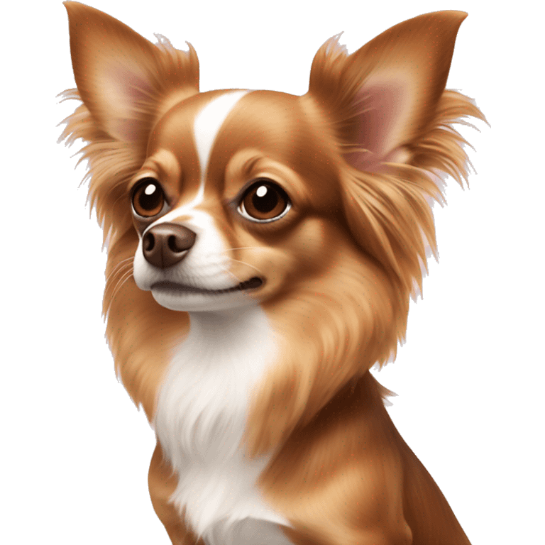 Brown long haired chihuahua pink nose emoji