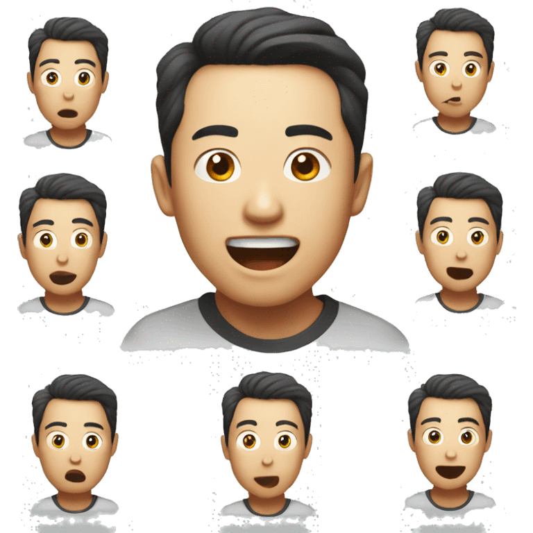 Smiling Korean Man have a surprised emoji