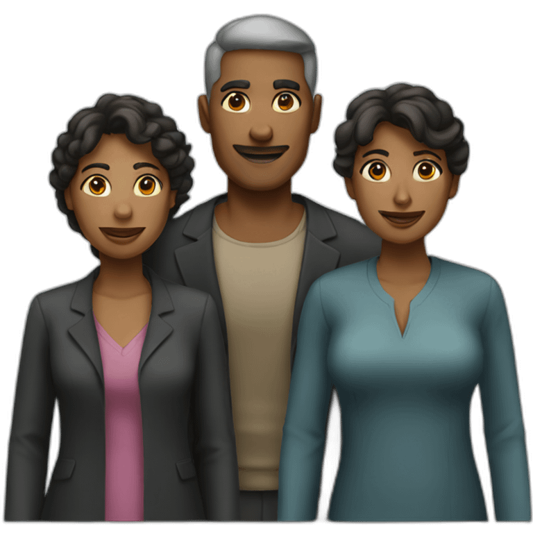 a man and two woman emoji