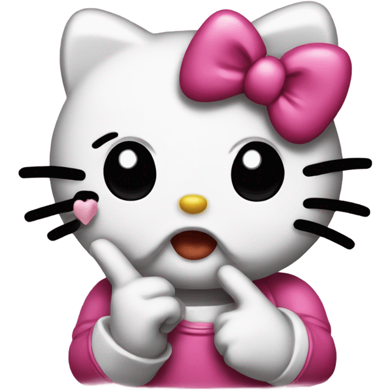 Hello kitty blowing a kiss emoji