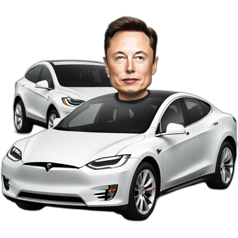 Elon musk with a car emoji