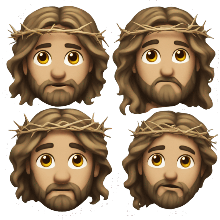 Jesus Christ wearing the crown of thorns with the halo emoji