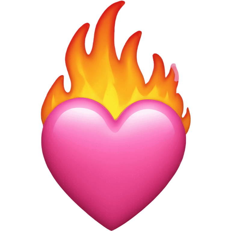 Pink heart with flame emoji