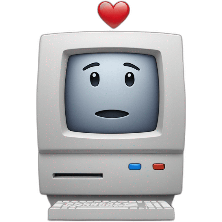 macintosh computer in love emoji