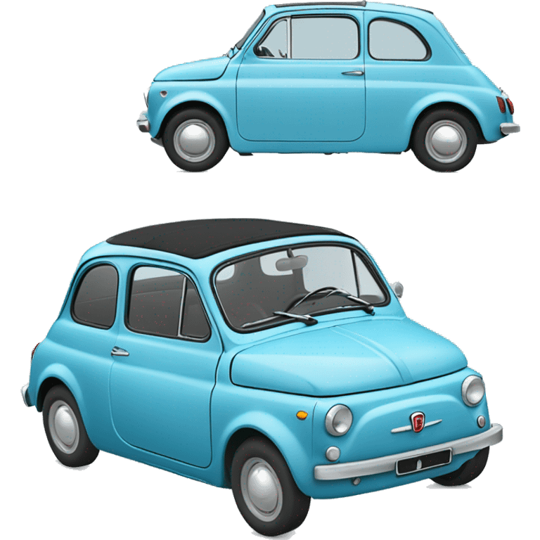 Old fiat 500 in light blue  emoji