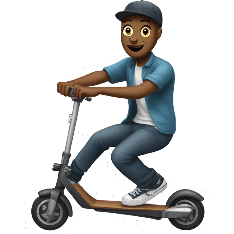 Man doing freestyle Scooter tricks emoji