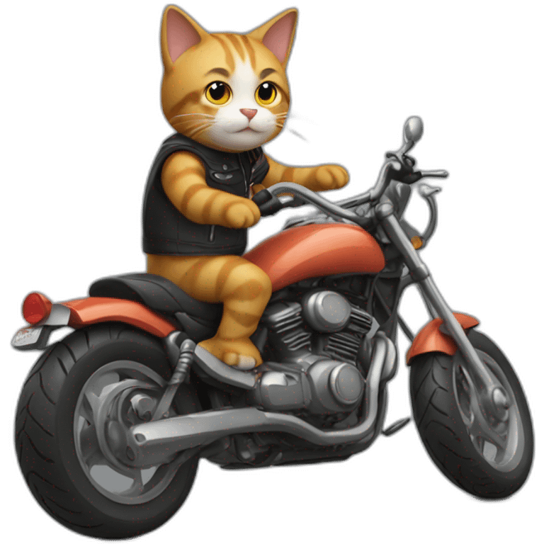 cat riding a motorcycle emoji