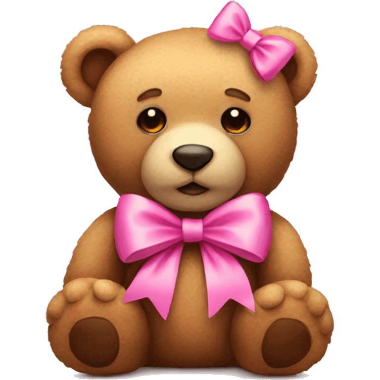 Teddybear with a pink bow emoji