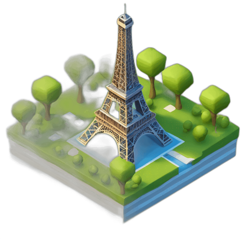 isometric-3d-eiffel-tower-landscape emoji