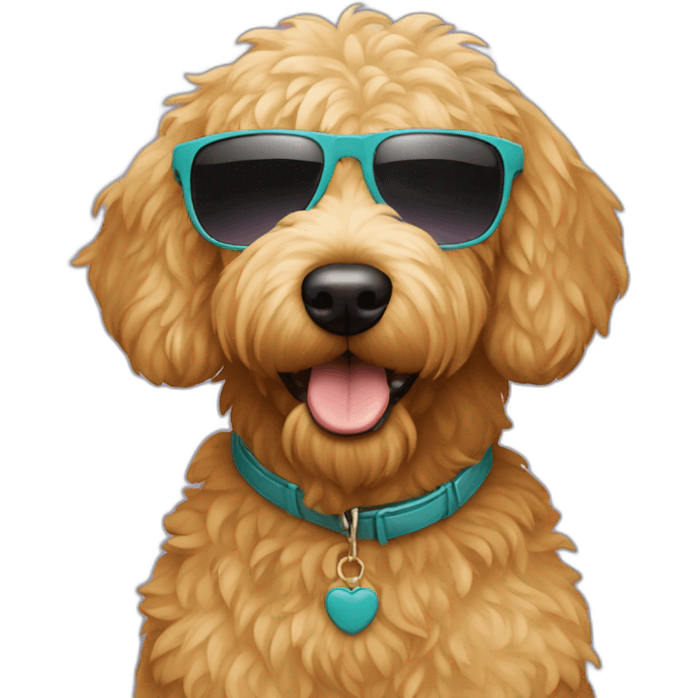 Golden doodle with sunglasses emoji