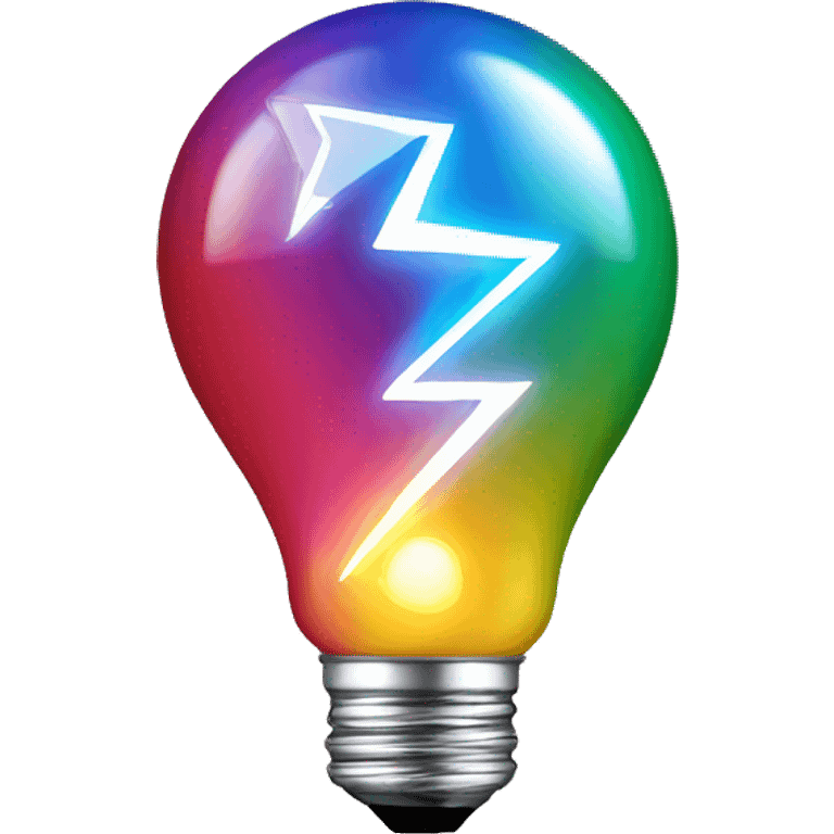 Favicon logo combining a light bulb with a lightning bolt showing in place of the filament for a guessing game website with color emoji