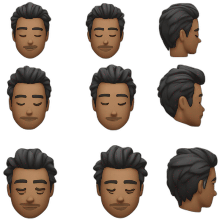 relax shoulder pain behind long-hair moreno pelo negro emoji