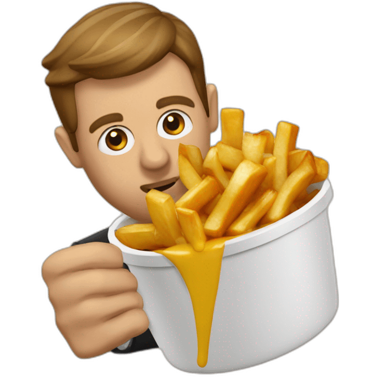 Poutine qui mange macron emoji