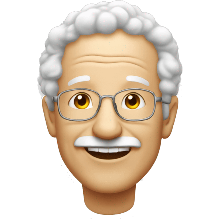 Happy old man with Halo on a cloud emoji