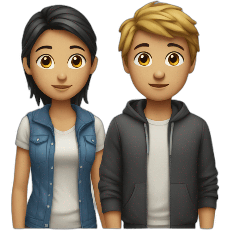 A girl and a boy  emoji