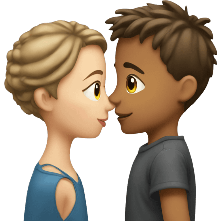 A boy and a girl kissing  emoji