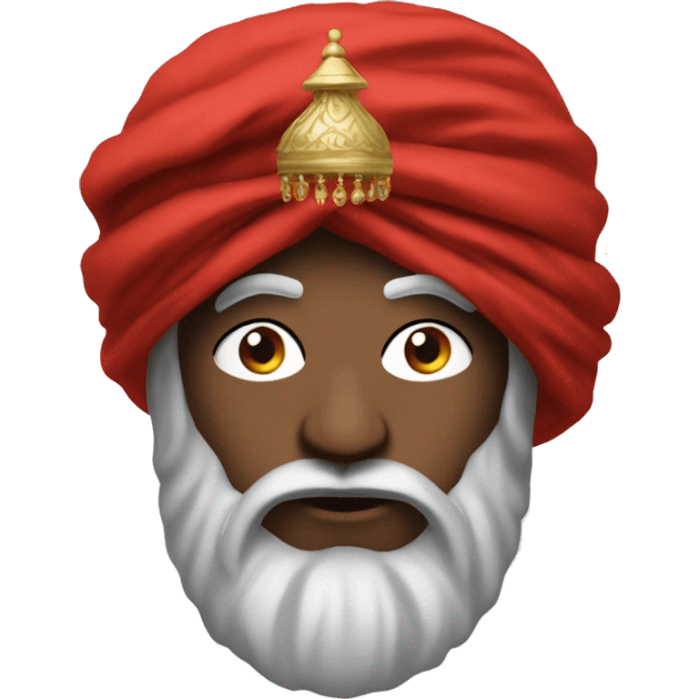 A caliph with big turban and red clothes emoji