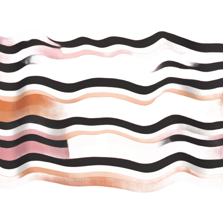 lesbian pride flag with seven horizontal stripes: dark orange, orange, light orange, white, pink, dusty pink, and dark rose. emoji