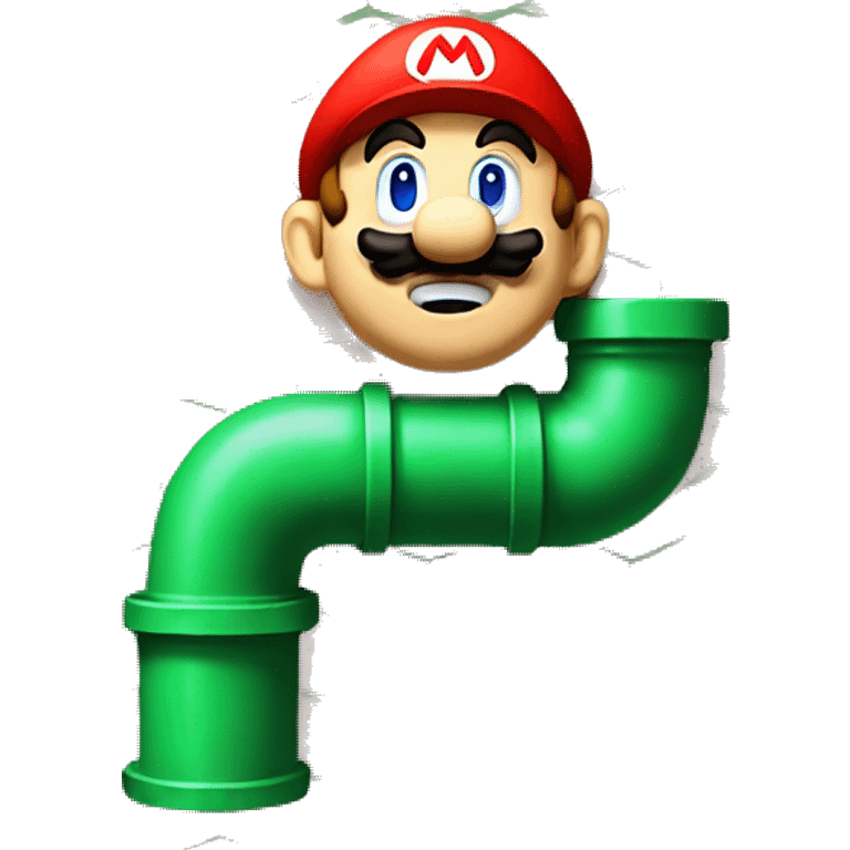 Mario stuck in the green pipe  emoji