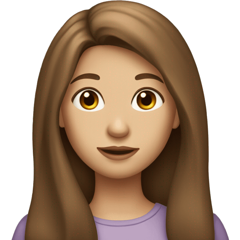 girl with long brown hair with a fair complexion emoji