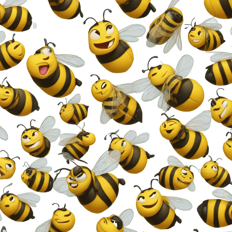 Laughing bee emoji