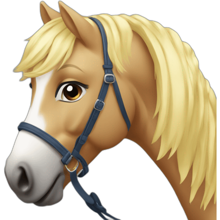 Blonde sur poney emoji