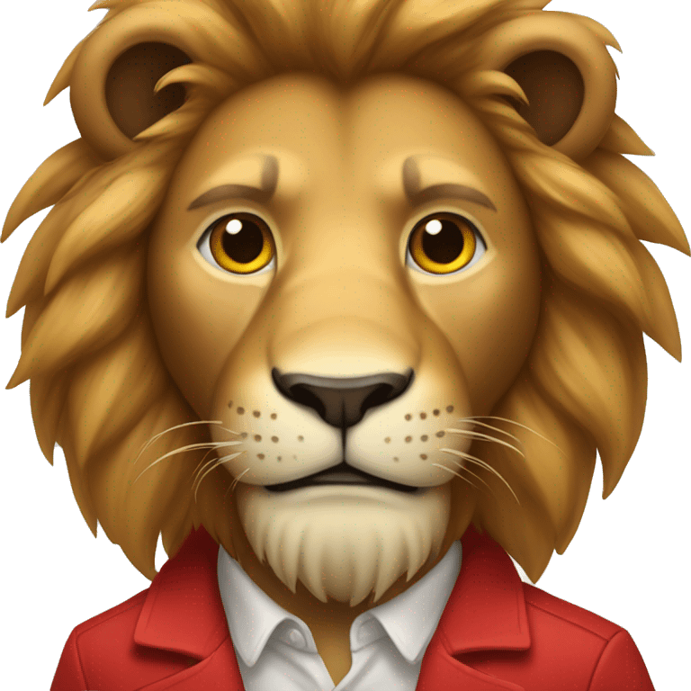 Lion wearing red clothes emoji