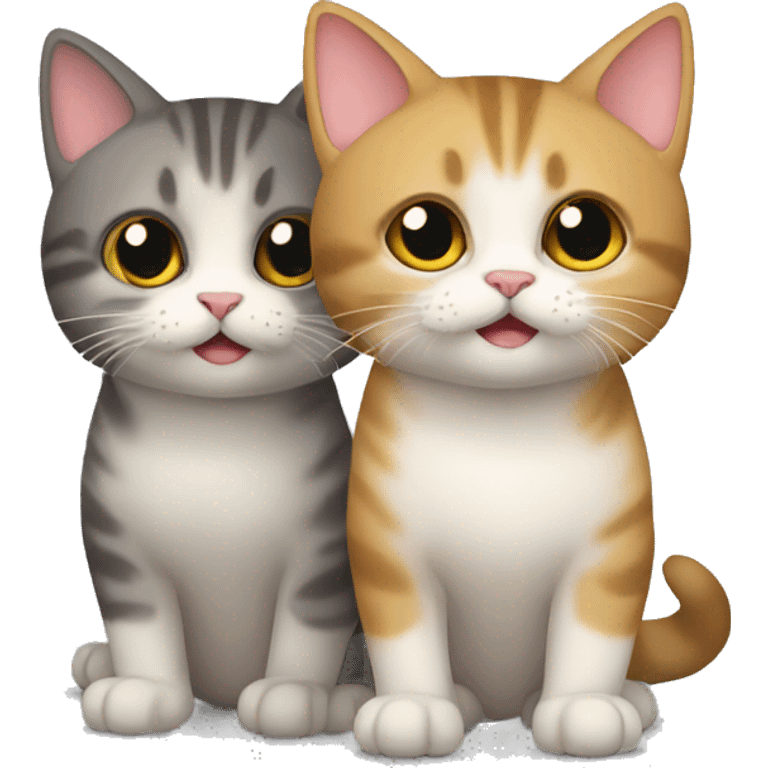 Dos gatitos abrazados emoji